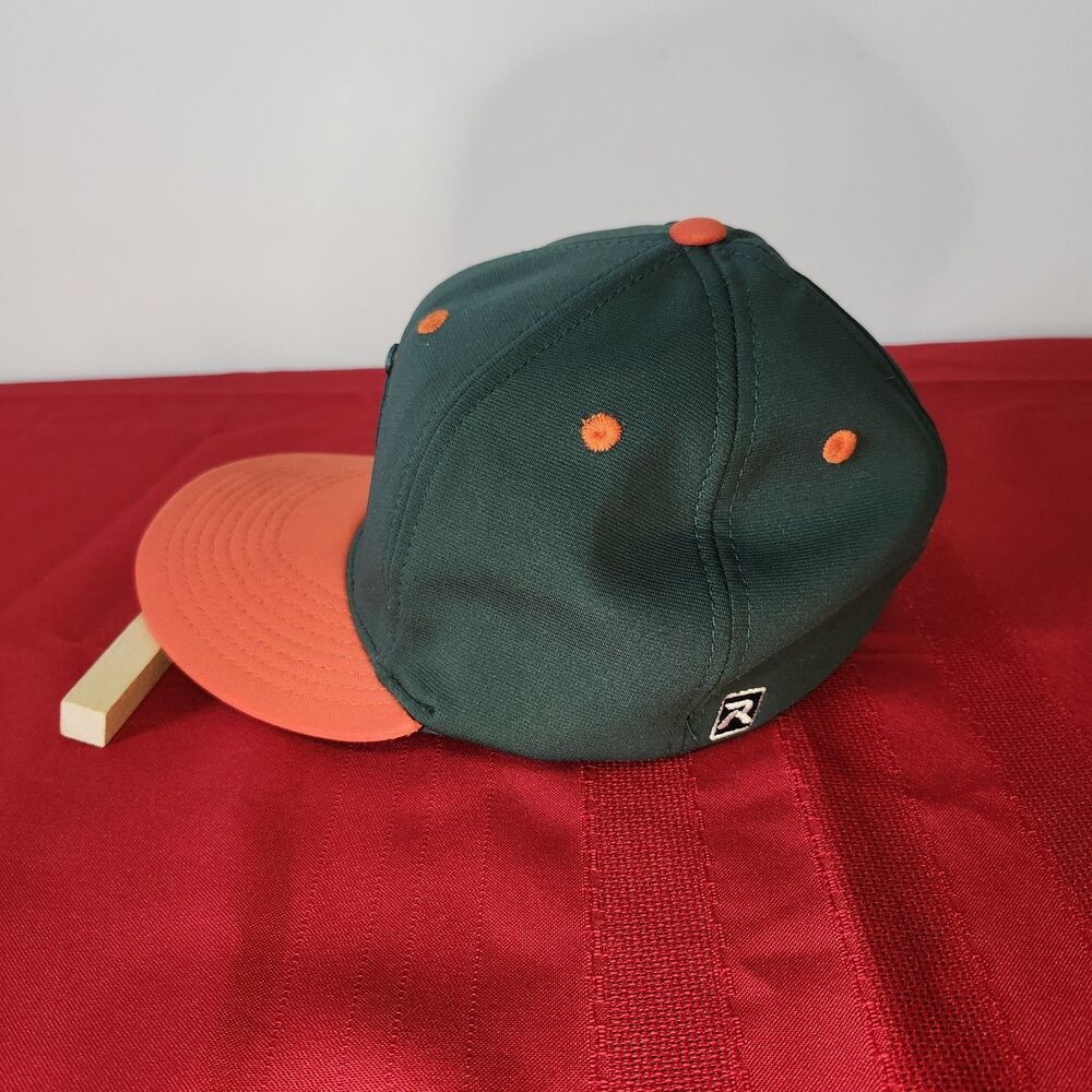 Vintage Miami Hurricanes Old English M Flexfit Hat Green Orange PTS 20 XS SM Cap - Picture 3 of 9